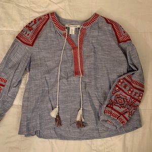 Belle Vere embroidered peasant top size XS